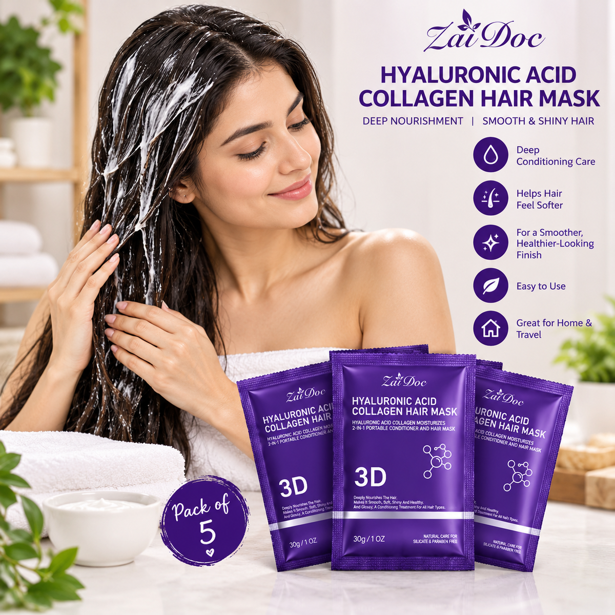 💆♀️ Hair Repair Mask – Pack of 5 ✨